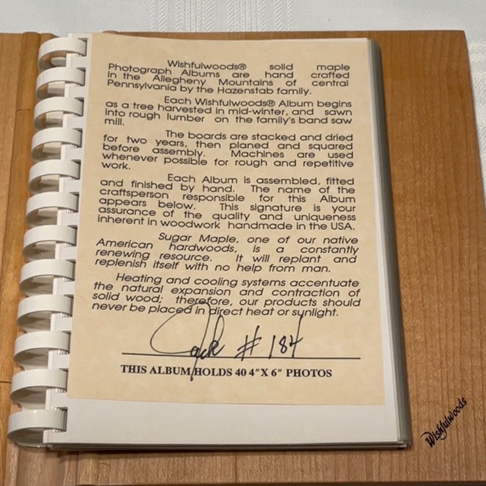 Wishfulwoods Solid Maple Hand Crafted Photograph Album - Picture 3 of 6